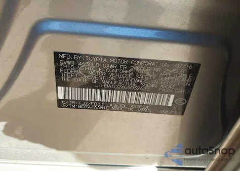 2016 Lexus Is 200T z USA, uszkodzony, nr VIN JTHBA1D2XG5032635